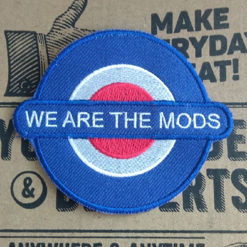Bordir We Are The Mods Emblem Mod Skinhead Italy Piaggio Jaket Jeans Parka Rompi Tas Topi Anak Band 