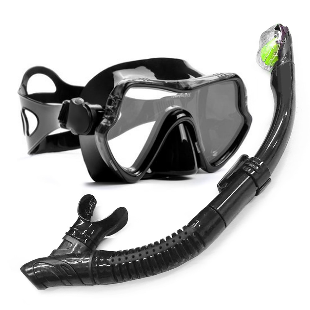 LIXADA Kacamata Selam Scuba Diving Snorkeling Tempered Glass - AS303JF - Black