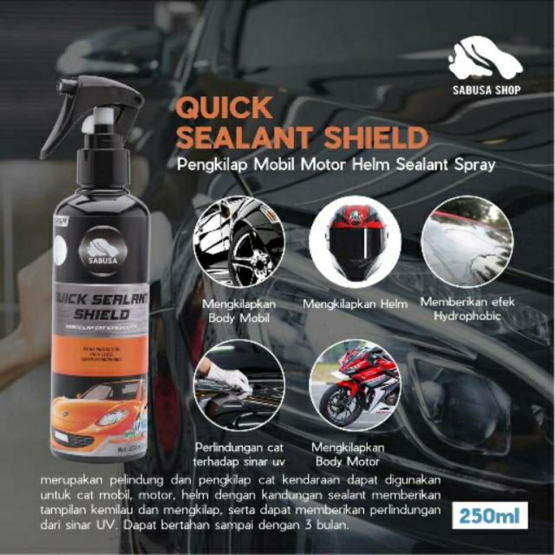 SABUSA quick sealant shield spray guard cairan pelindung dan pengkilap cat mobil motor helm kaca