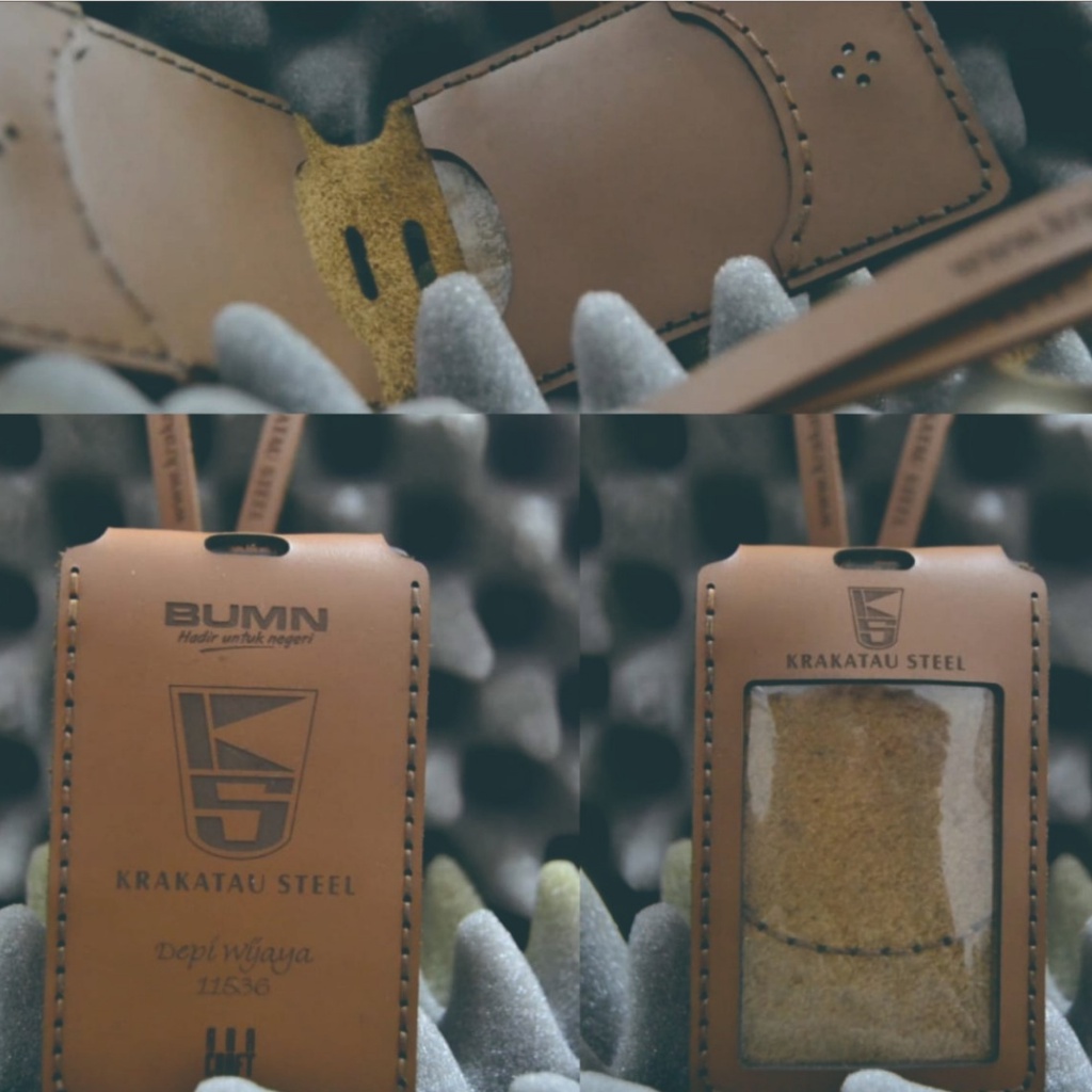 

ID Card Case Magnet kalung / saku polos bahan kulit 2 slot id card, kartu kredit / atm - Wasta