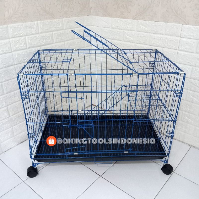 KANDANG KUCING SIZE XL (JUMBO) 2 TINGKAT 75X45X55
