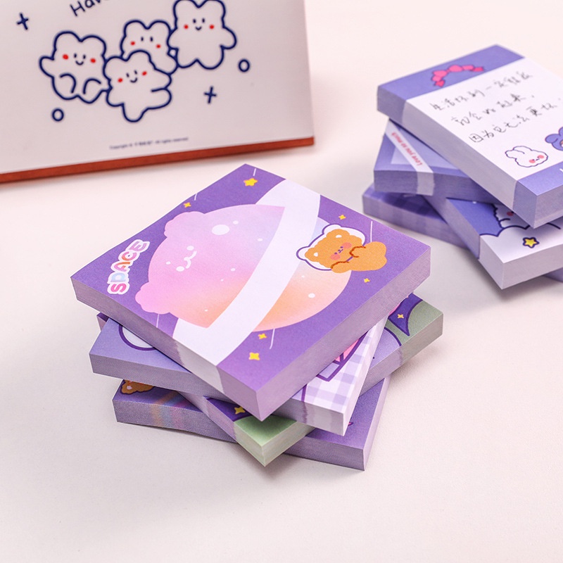 50 Lembar Sticky Notes Motif Kartun Kelinci Untuk Pelajar