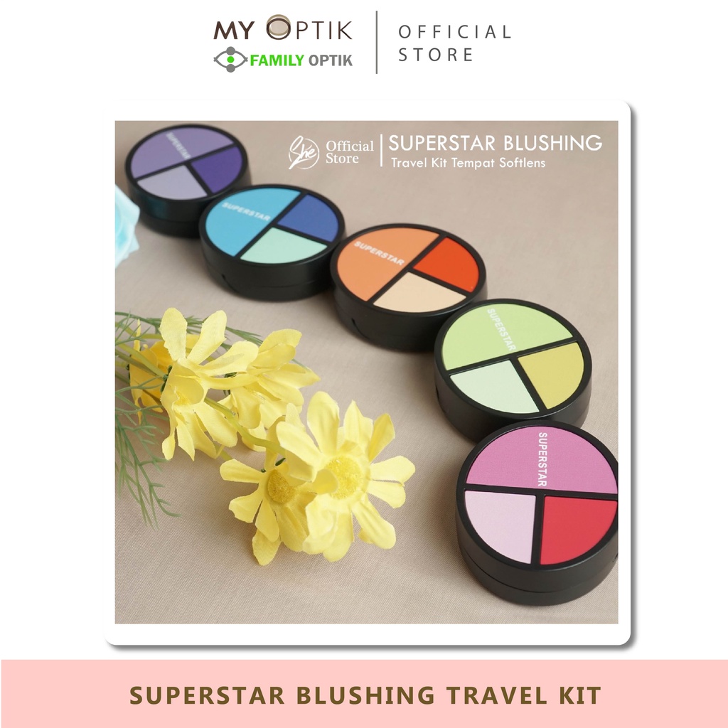 Kotak Lensa Superstar Blushing travel kit tempat softlens