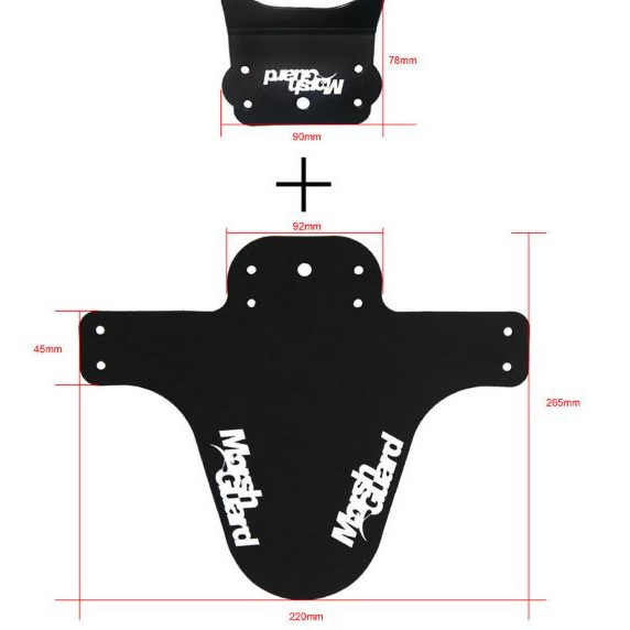 Mud Guard Spakbor Fender Sepeda depan Belakang - F1701G - Black