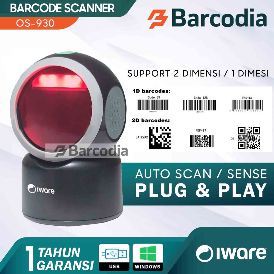 BARCODE SCANNER OMNI 2D OS-930 BLACK