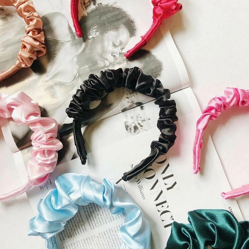 HARGA PER PCS!! BANDO NAGITA SCRUNCHIE KOREA / AKSESORIS RAMBUT KERUT MOTIF WARNA RANDOM