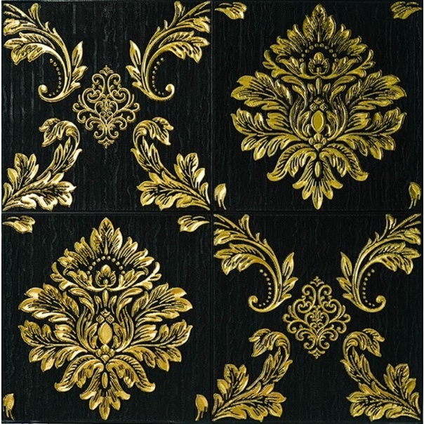 Wallpaper 3D Brickfoam Batik Hitam kode 1013 / Ukuran 70x70cm / Bervariasi Warna