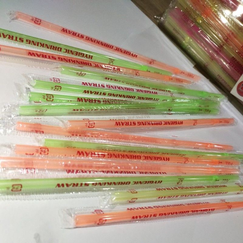 SEDOTAN STERIL NEON BENGKOK WARNA WARNI/Sedotan Tekuk 1 PACK iSi 100 pcs