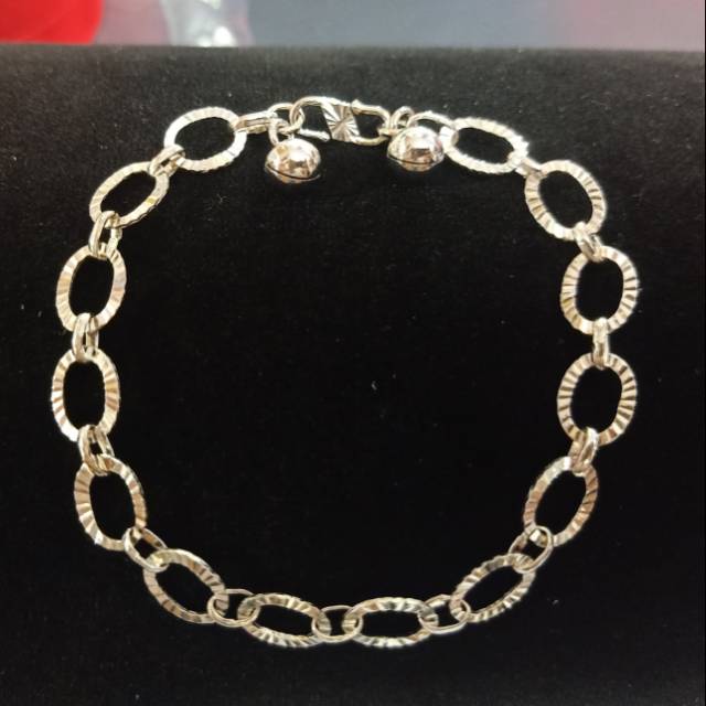 GELANG RANTE DEWASA PERAK 925 LAPIS MAS PUTIH