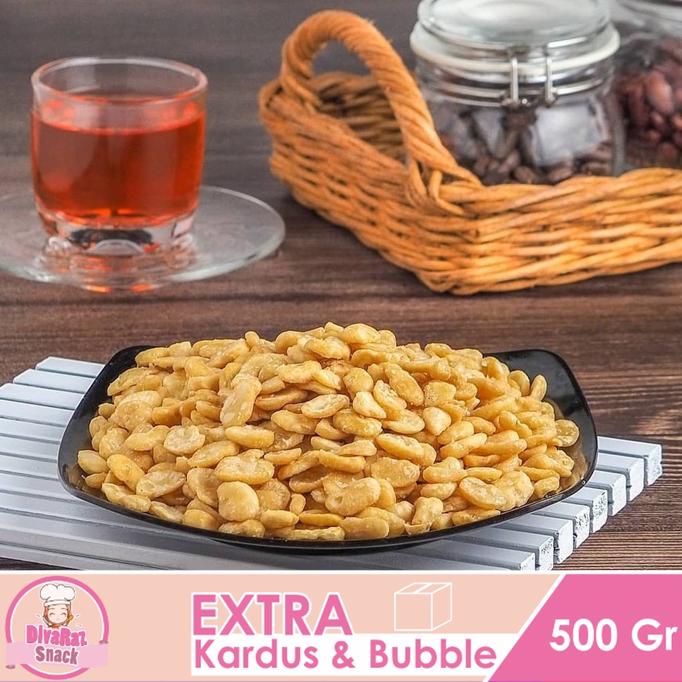 

Kacang Koro Asin 500gram / Kacang Merci Kupas Original - Divaraz Snack makanan ringan jajanan jadul snack kiloan