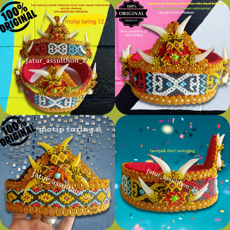 TOPI LAWUNG MANIK/TOPI LAWUNG KESENIAN KHAS SUKU DAYAK KALIMANTAN
