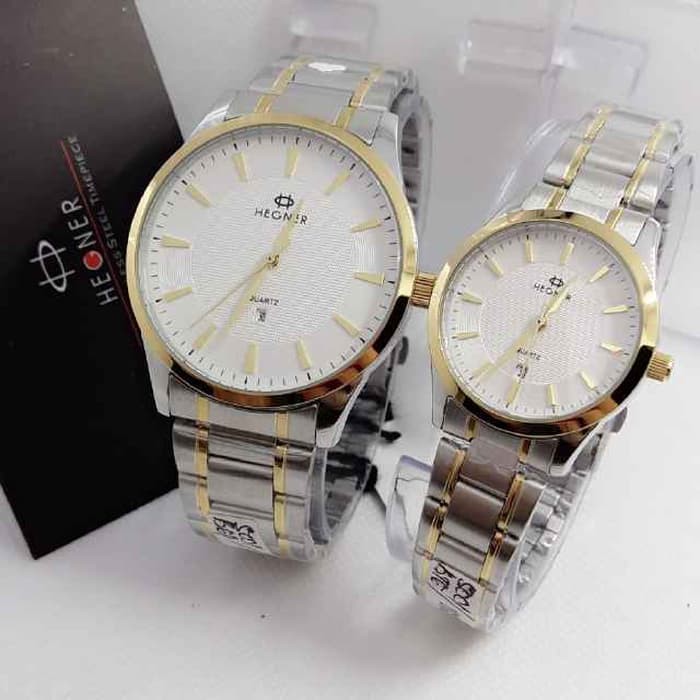 Limited Jam Tangan Hegner 5001 Combi Gold Couple Kekinian