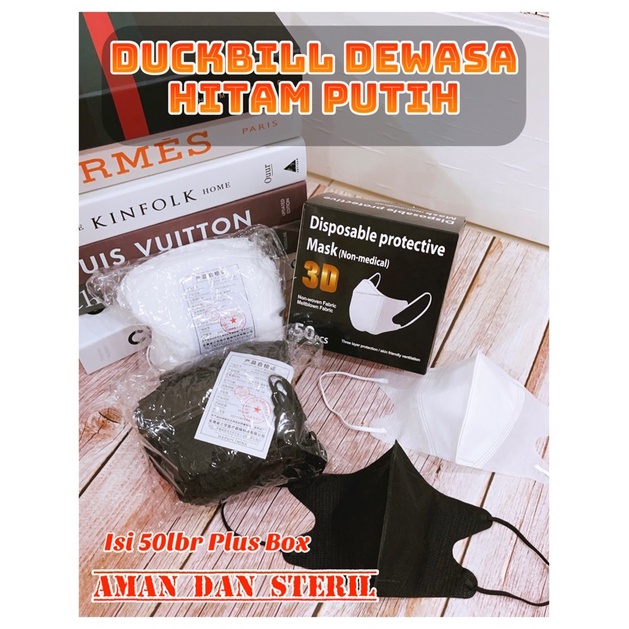 AZ Masker Duckbill Dewasa Masker 3ply Aman dan Steril Premium Import