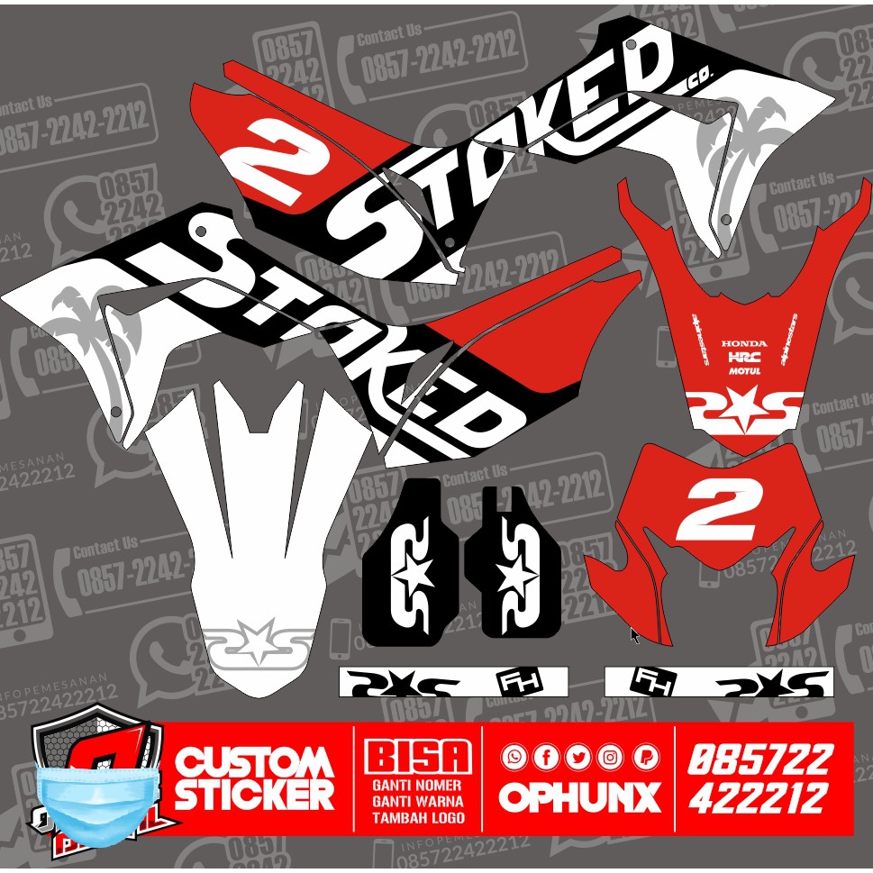 CRF STIKERCUSTOM FULL BODY DECAL STICKER STRIPING keren