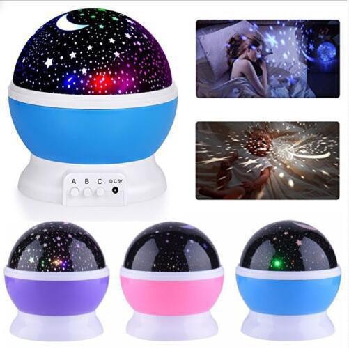 Lampu Tidur Hias Unik Dengan Model Proyektor Motif Bulan Bintang Sky Galaxy L-03