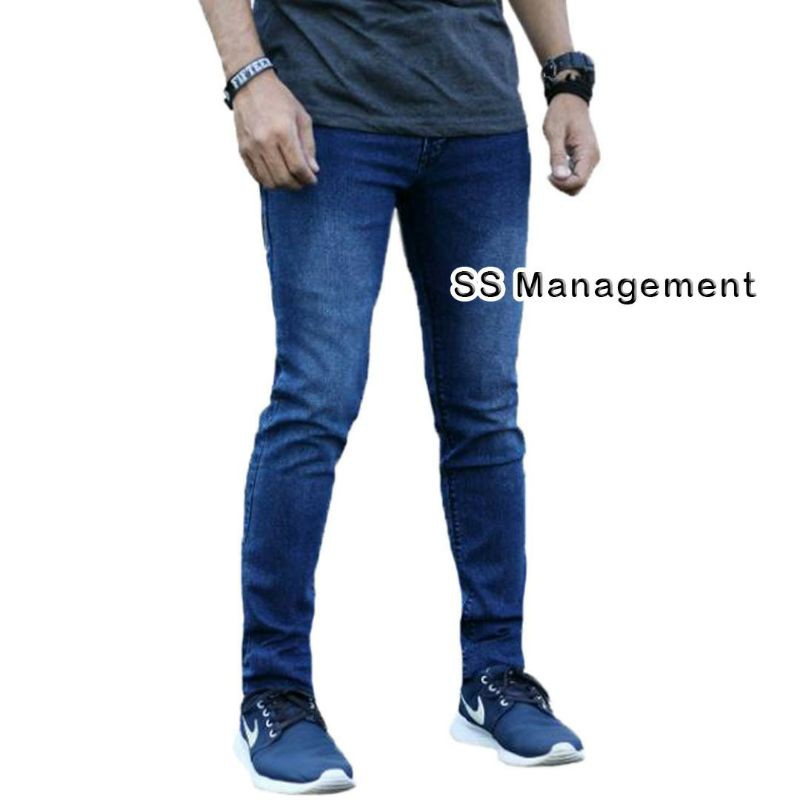 Celana jeans pria pensil bahan strecth (ngaret) size 27-38