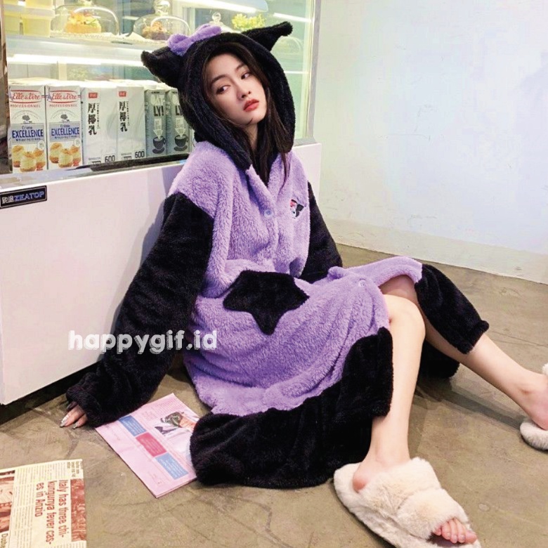 KUROMI DASTER ONESIE BAJU TIDUR KOSTUM PIYAMA KIGURUMI