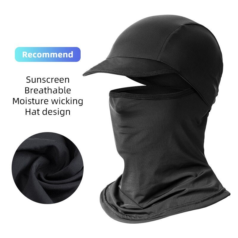 Masker Topi Sepeda Full Face Cycling Cap Anti UV Hat - LF7357 - Black