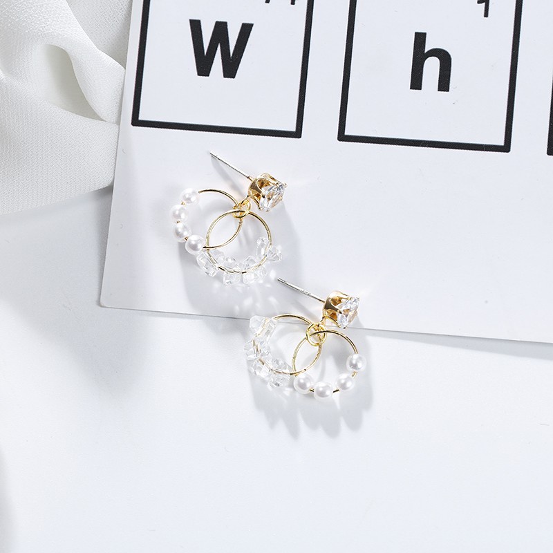 Anting Tusuk Sterling Silver 925 Simple Gaya Korea Dengan Mutiara Untuk Wanita