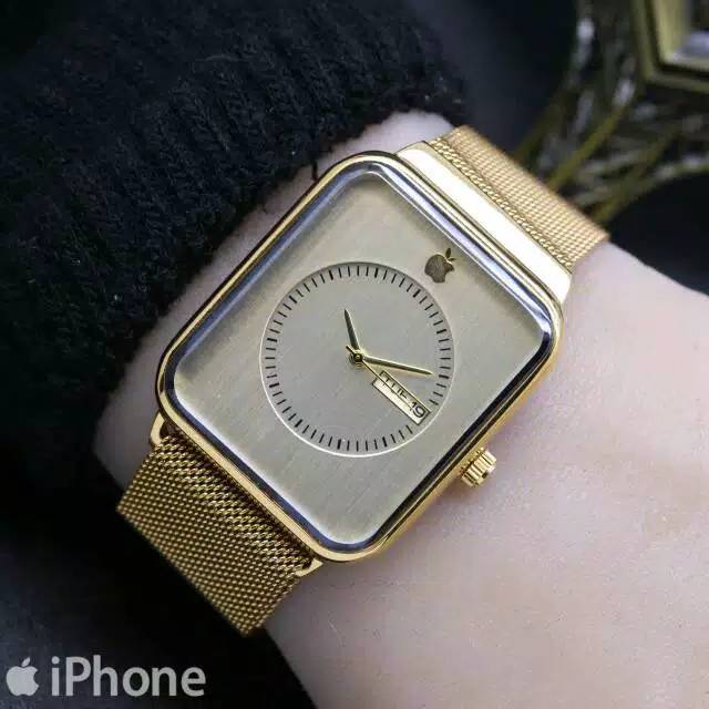 Jam Tangan Wanita IPHONE _ APPLE MAGNET  Tanggal Hari Aktif Rantai Pasir Rp187.000