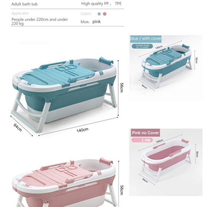 Bayi-Kolam-Bathtub- Bath Tub Portable Dewasa - Biru Muda -Bathtub-Kolam-Bayi.