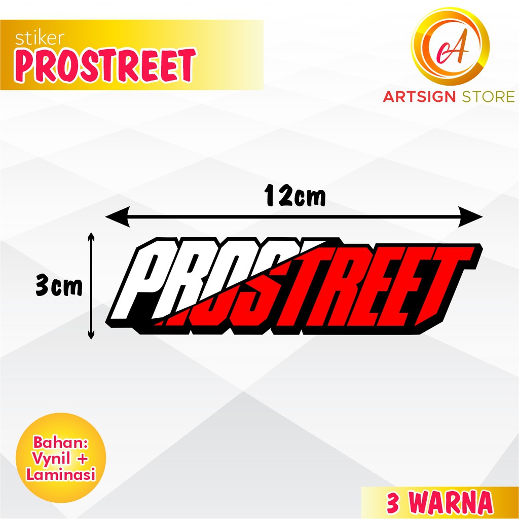 

Stiker Prostreet 12cm / Stiker Pro Street 12 cm / Cutting Stiker 3 Warna