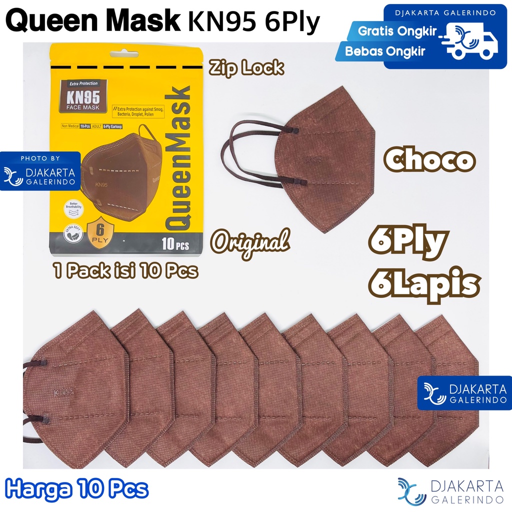 Masker KN95 Original 6Ply QUEEN Mask Original isi 10 Pcs