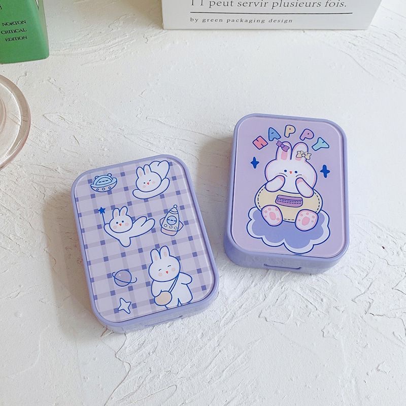 KATE AND SUMMER SOFTLENS CASE / TEMPAT SOFTLENS KARTUN BERUANG PANDA BUNGA / TEMPAT PENYIMPANAN KOTAK SOFTLENS TRAVEL LUCU UNIK KOTAK / WADAH SOFLEN MODEL BUNGA WARNA WARNI