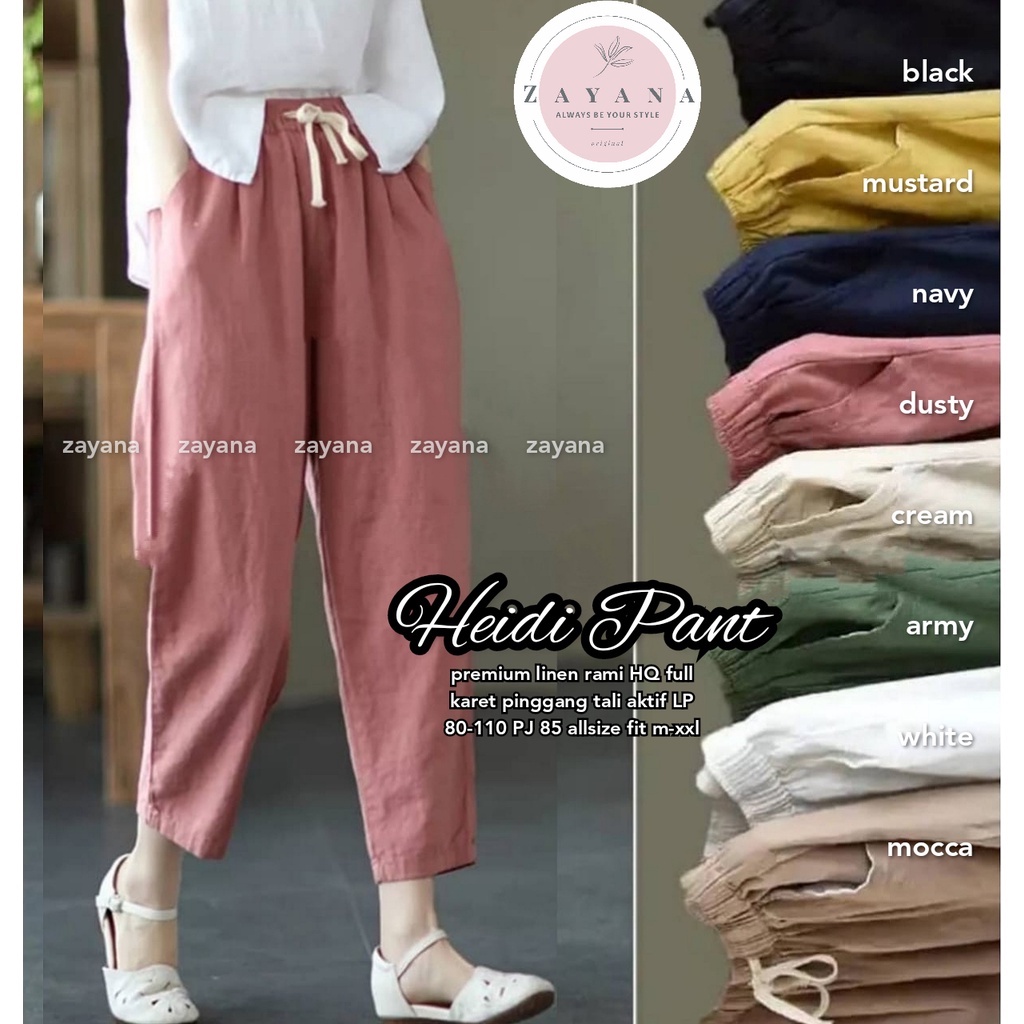 Celana Highwaist Wanita Stadiv Pants Bahan Linen Jumbo Terbaru (Banyak Variasi)