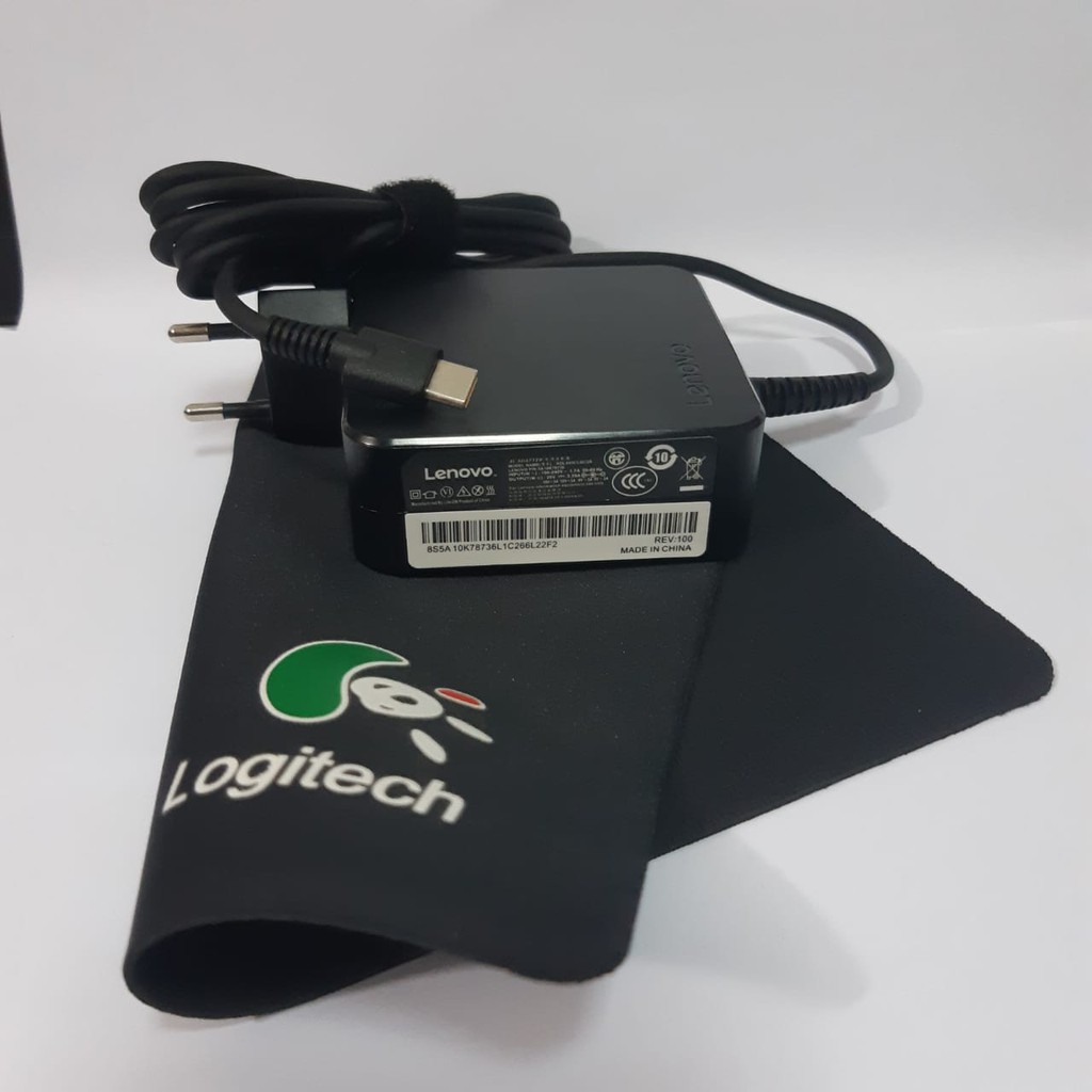 ORI Adaptor Charger Laptop Lenovo Pengisi Daya Laptop USB C, untuk Lenovo Chromebook C330 S330 C340