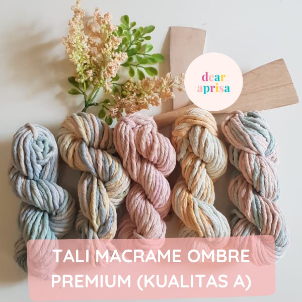 PREMIUM SOFT A Ombre Single Strand Cotton Cord 3mm Dyed Tali Macrame Weaving Macraweave