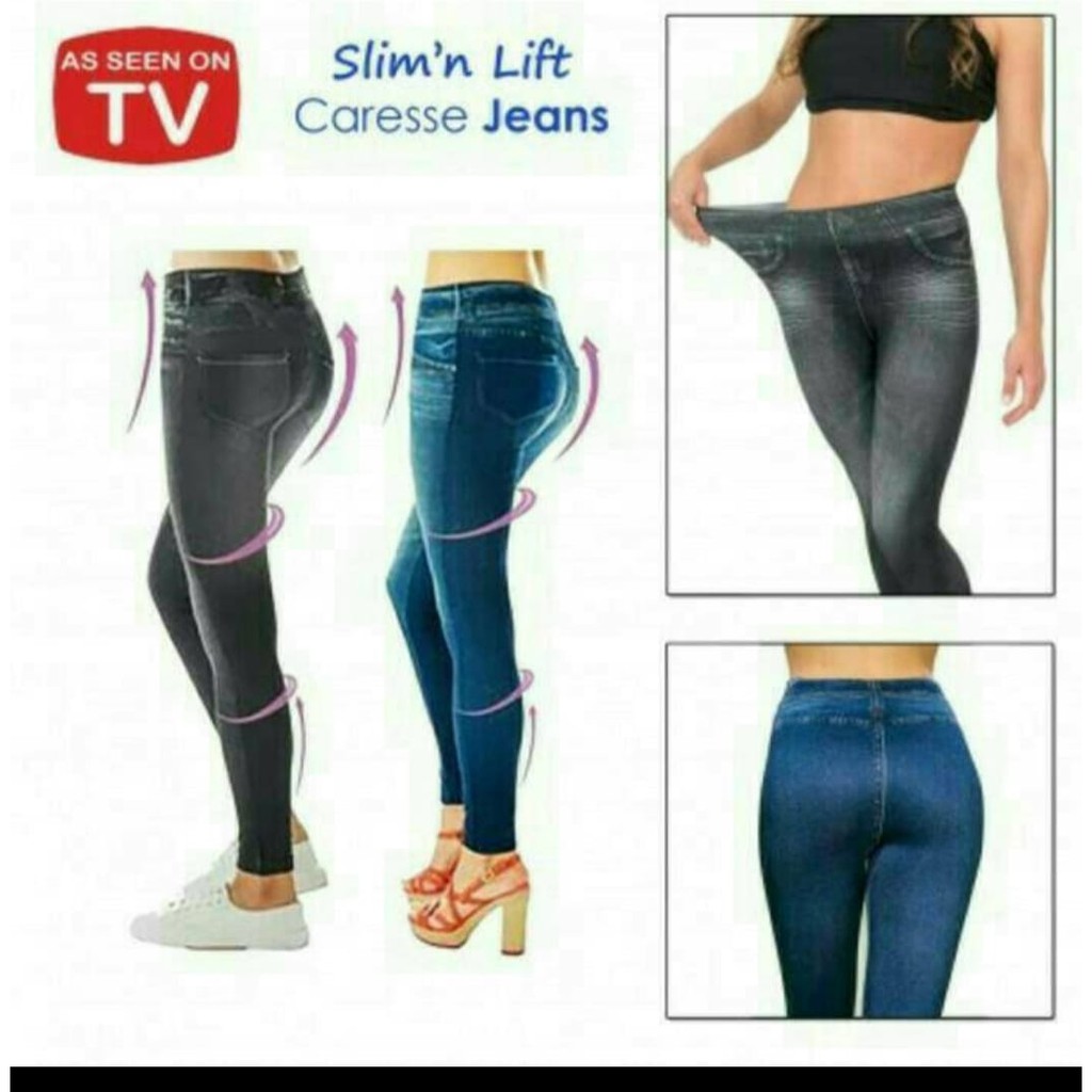 Legging Pelangsing Slim N Lift Caresse Jeans Skinny Seamless Burn Fat