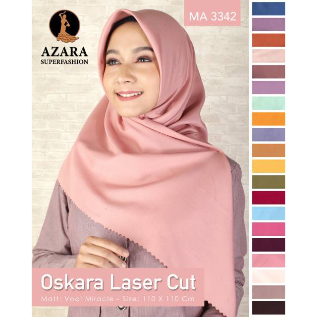 Hijab Segiempat Oskara Laser / Jilbab Segiempat Oskara Laser Azara / Kerudung Segiempat Azara