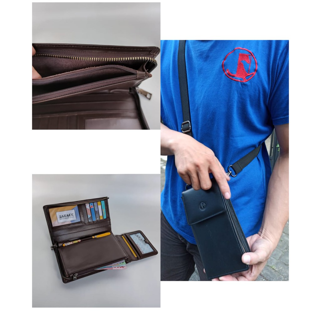 Tas slempang Hp kulit asli JATACC / Tas Pria Kulit Premium Bergaransi