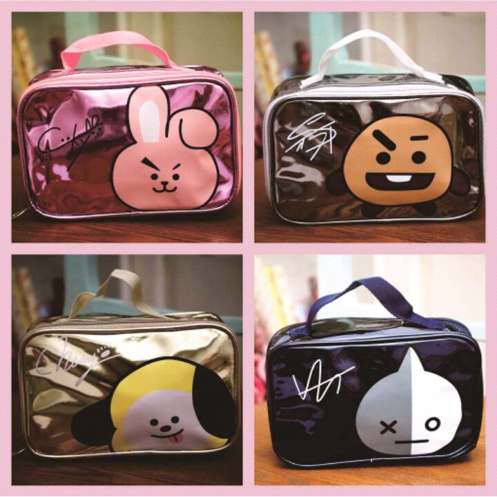 Dompet Kosmetik BT21 Hologram UKURAN JUMBO Tas BTS Kosmetik Make Up Tenteng