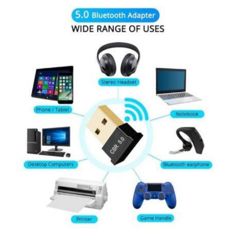 bluetooth dongle wireless usb mini adapter csr 5.0 for laptop / pc