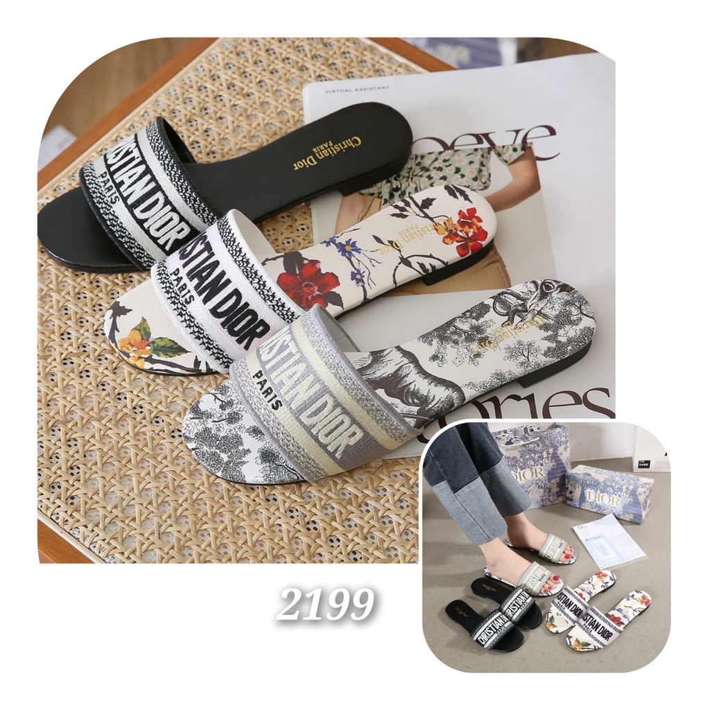 New Arrival Sandal Wanita IMPORT SET Slipper Slop Flat Nyaman 2199