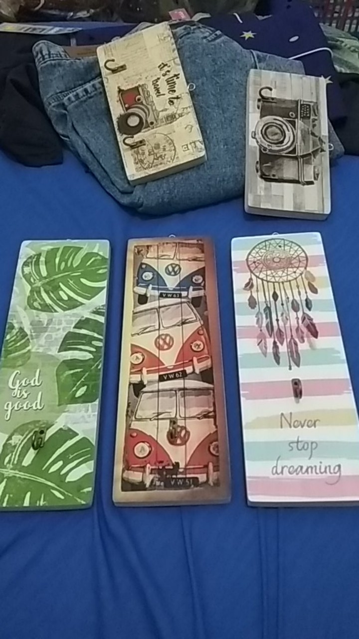 Dekorasi Dinding/poster Kayu / Ukuran Kecil 10x20cm / Time To Trevel