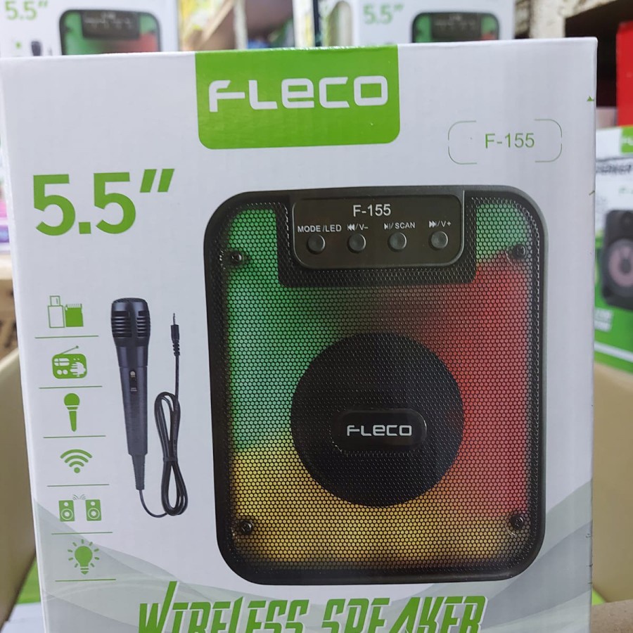 [PROMO HEBOH]SPEAKER BLUETOOTH PORTABLE FLECO F-155 RADIO FM/MEMORI/MP3 EXTRA BASS