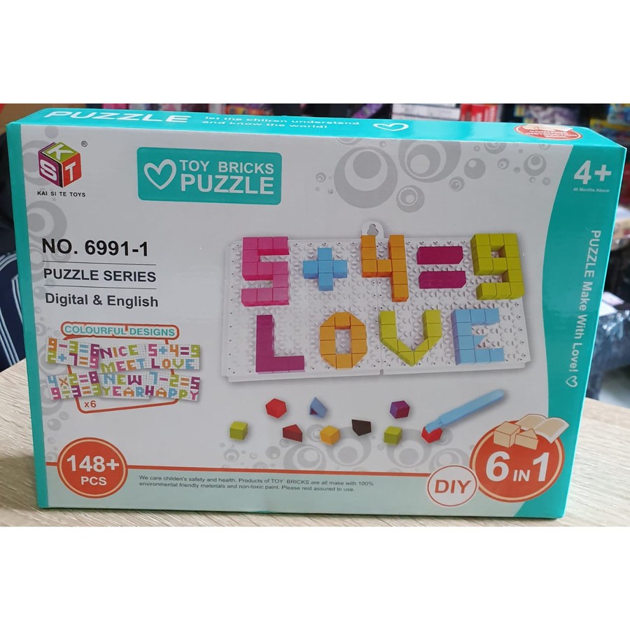Mainan Edukasi susun huruf dan angka Toy Bricks Puzzle Lego isi 149pcs
