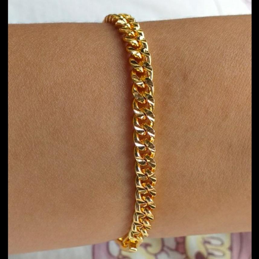 Gelang Xuping Perhiasan Wanita Model  Rantai  Gold Cantik Menawan Titanium Fashion Model Korea Perhiasan Bahan Koin Lama