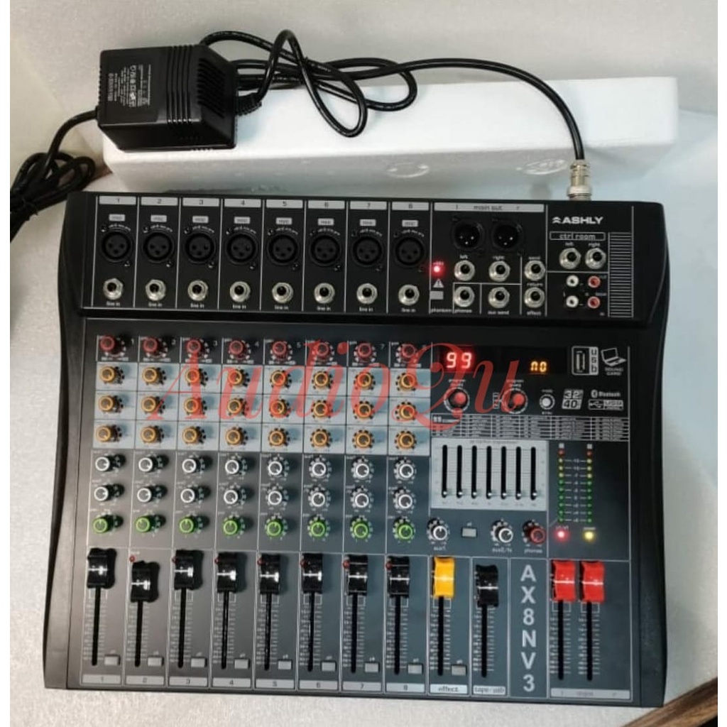 MIXER AUDIO ASHLY AX8N V3/AX8NV3 8CH USB-BLUETOOTH-RECORDING TO PC NEW