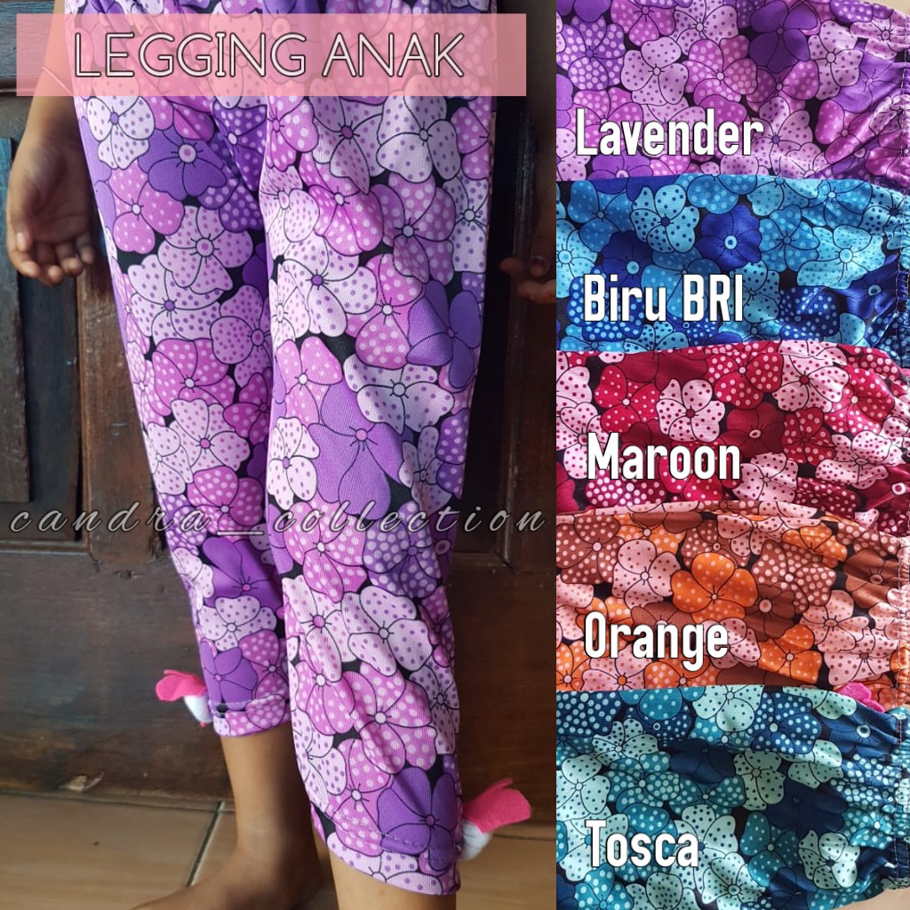  CELANA  ANAK  PEREMPUAN  LEGGING ANAK  BAHAN HYGET MOTIF 