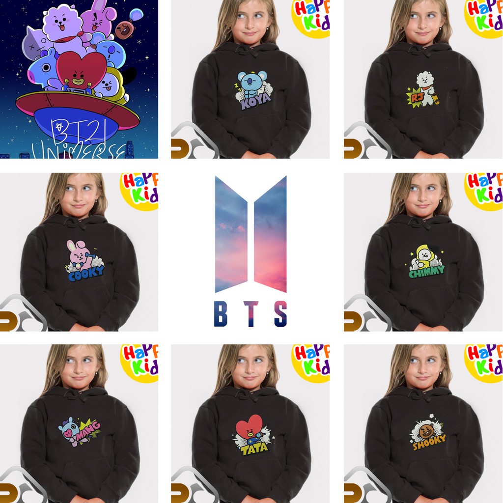 SALE PROMO TERBARU [BT21 ANAK] JAKET HOODIE ANAK BT21 - BTS ARMY - KPOP BTS BT21 KIDS