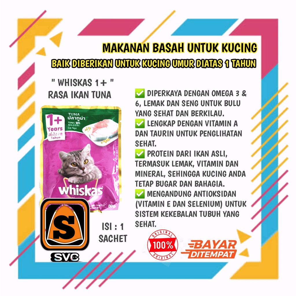 Jual WHISKAS 1+ / WHISKAS MAKANAN KUCING UMUR 1 TAHUN KEATAS / MAKANAN