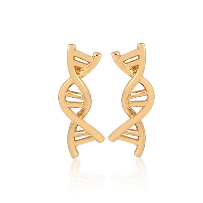 Anting Tusuk Gantung Wanita Desain Dna Spiral Ganda Untuk Hadiah