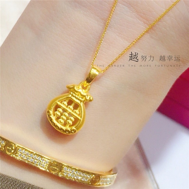 [Ready Stock]Fashion Gold Plated Abacus Pendant Characteristic Fortunate Necklace