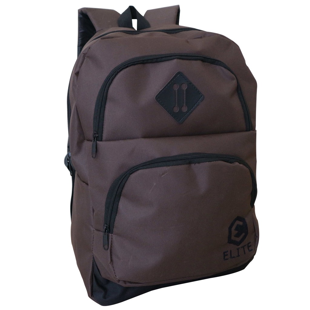 Tas Ransel Laptop Distro Backpack Punggung Sekolah Kuliah Gaya Gaul Warna Coklat With Rain Cover