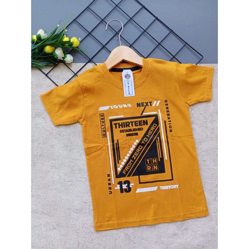 Kaos Distro anak bisa COD 2-10th keren kece &quot;Thirteen&quot; S M L9 XL XXL