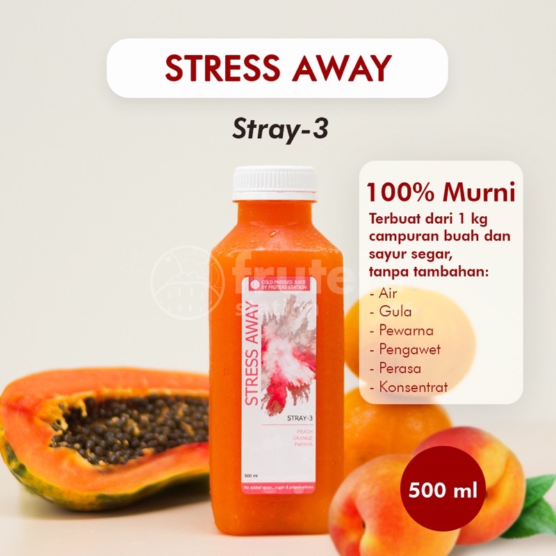 

Cold Pressed Juice 100% Murni Jus Sehat Jus Detox Jus Langsing 500ml STRAY-3 Fruters Station